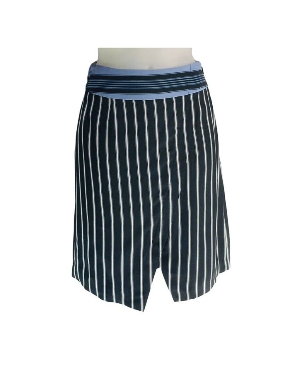 Ann Taylor Loft Womens Striped A-Line Skirt Size 0 Black & Blue